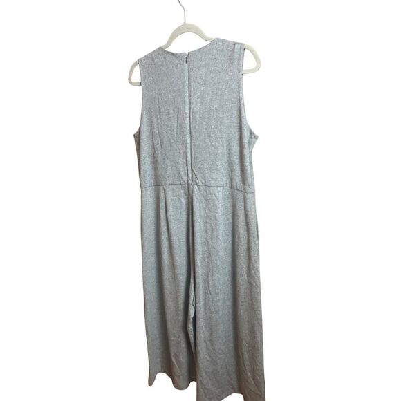 Eileen Fisher Speckled Organic Cotton Jumpsuit in Moon Gray Sz. M - Picture 3 of 5